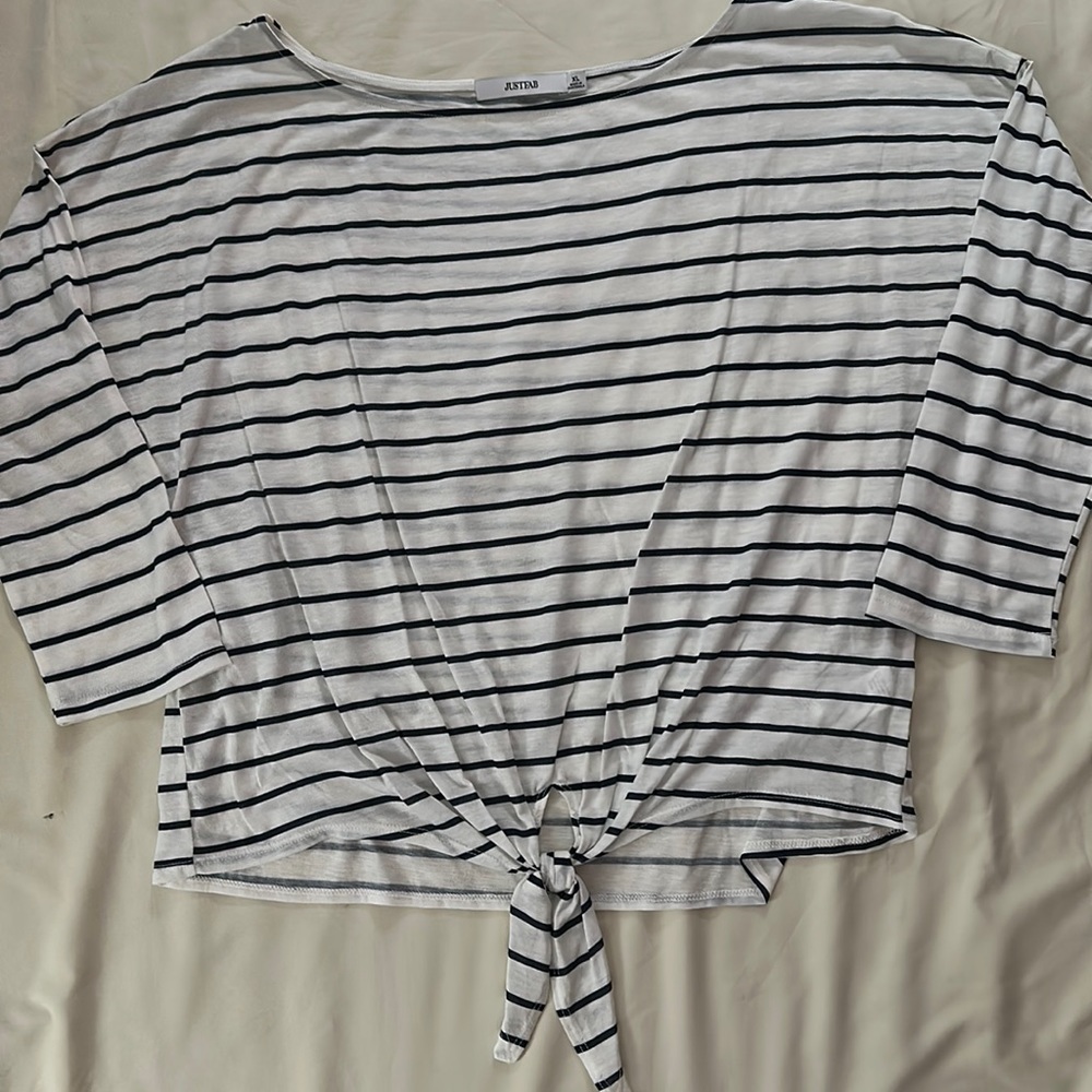 JustFab Tie-Front Shirt
